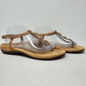 Vionic Orthaheel NALA Cork T-Strap Sandals Sz 10